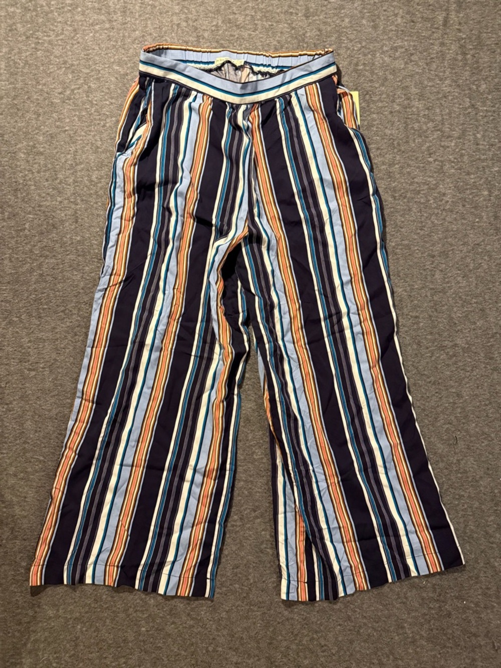 Live to be Spoiled Striped Pants Womens XXL blue orange Wide boho light beach